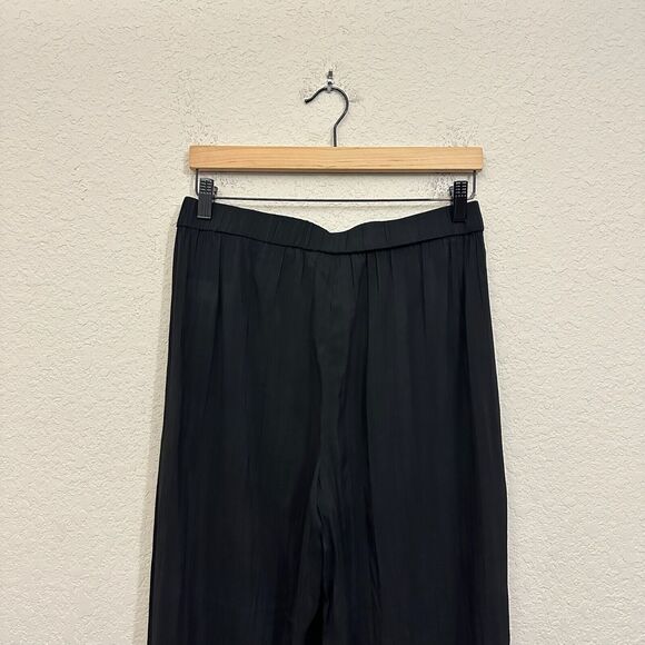 SOLID & STRIPED Milly Pants Black Elastic Waist High Rise Wide Leg NWOT - Picture 8 of 14
